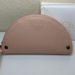 New Chloe Pink Half-Moon zip pouch